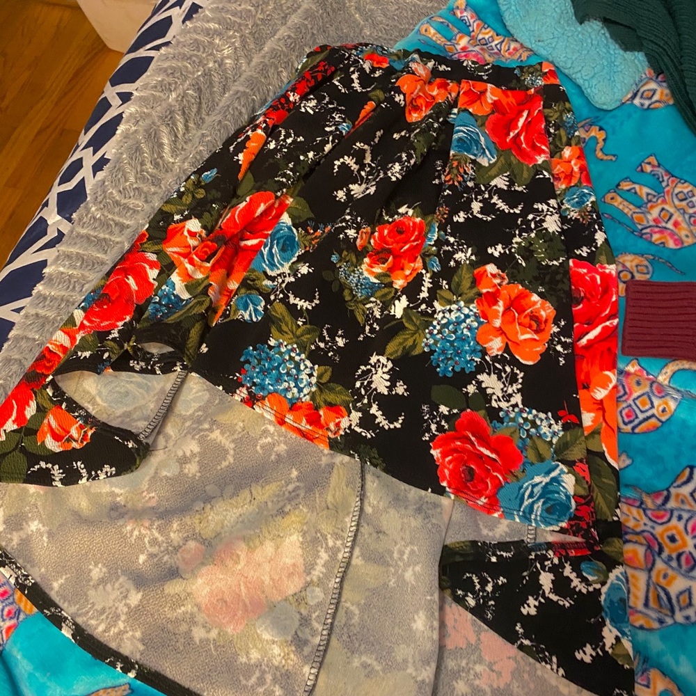 flowery skirt and bodycon  floral and snakeskin